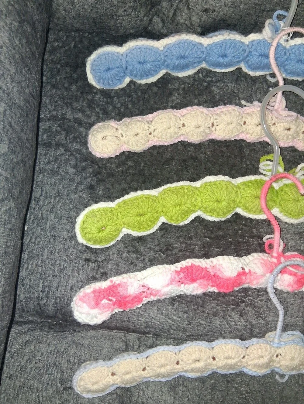 Vintage Covered Hangers Knit Crochet Assorted Colors